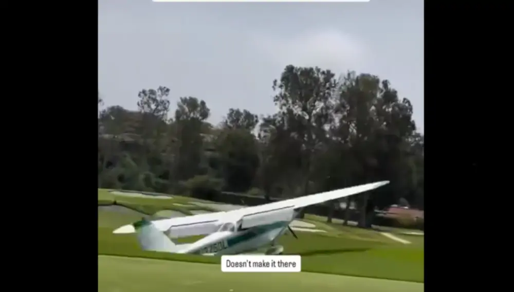 Lądowanie awaryjne Cessny na polu golfowym w Santa Monica