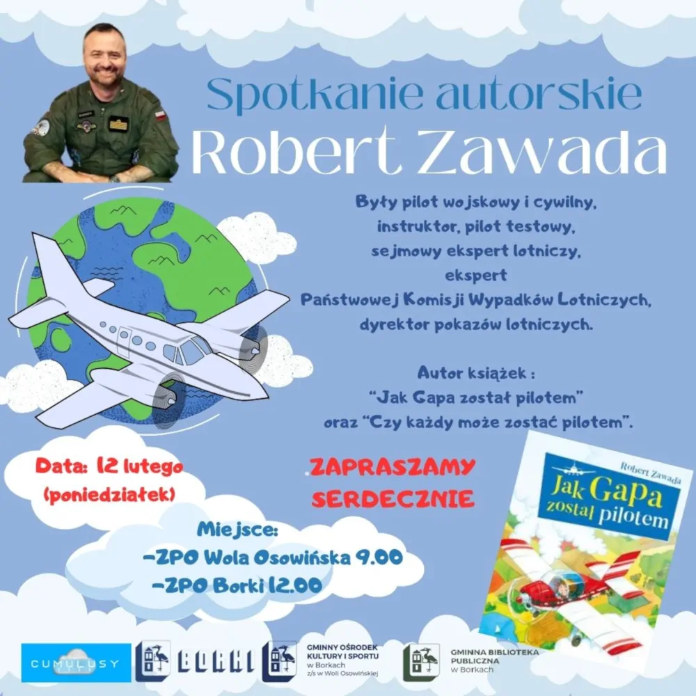 Spotkanie z Robertem Zawadą w Borkach - Grafika: Organizatorzy imprezy