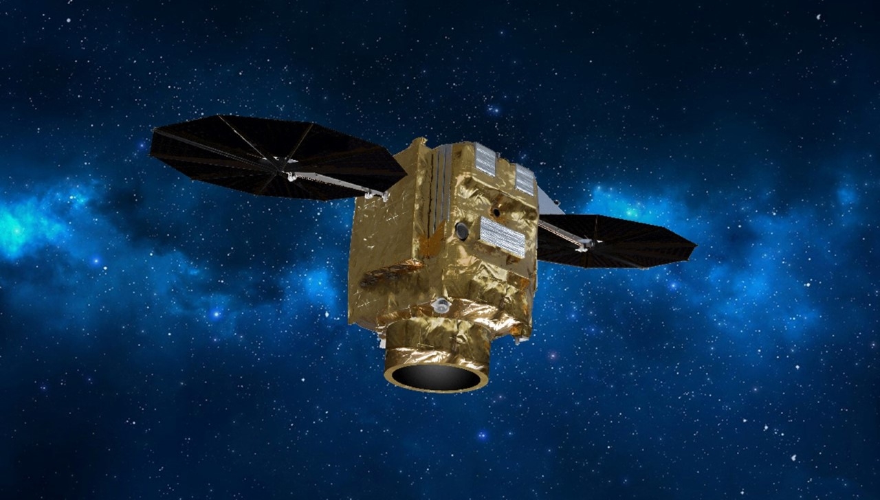 Satelita optyczny S950 Airbusa, używanych w konstelacji PlĂ©iades Neo. - Grafika: Airbus