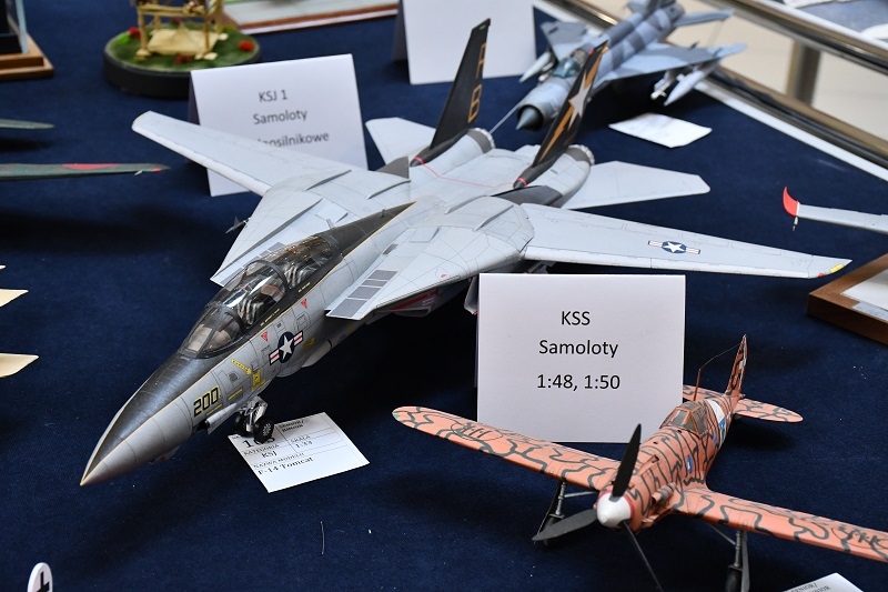 Festiwal Modeli Kartonowych i Plastikowych w Świdniku. / Na zdjęciu model samolotu F-14. - Foto: Swidnik.pl