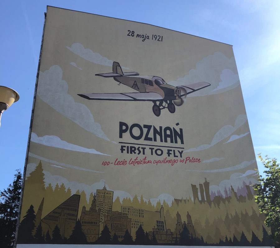 Nowy mural w Poznaniu z okazji 100-lecia lotnictwa cywilnego. - Foto: Instytut Poznański