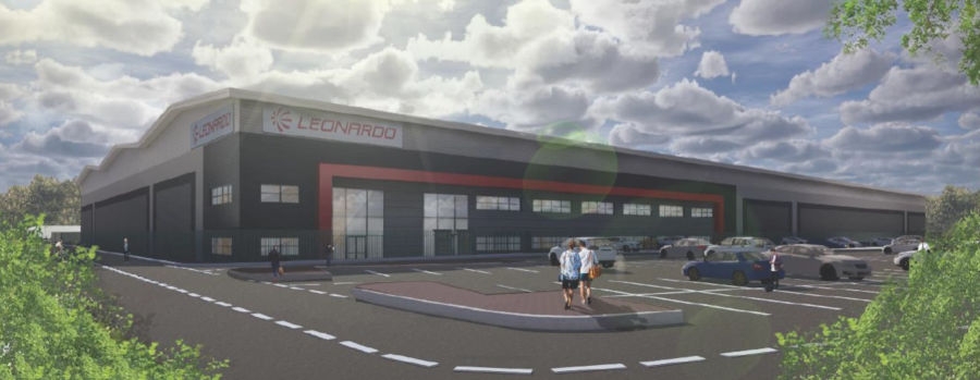 Leonardo rozpoczyna budowę nowego zaawansowanego centrum logistycznego dla śmigłowców. - Grafika: Leonardo