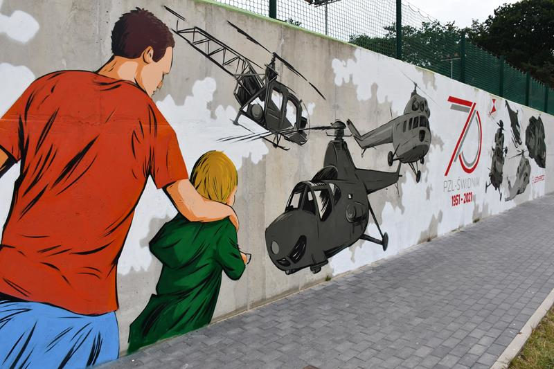 mural śmigłowce świdnik