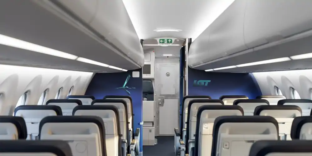 PLL LOT prezentuje wnętrza samolotów Airbus A220