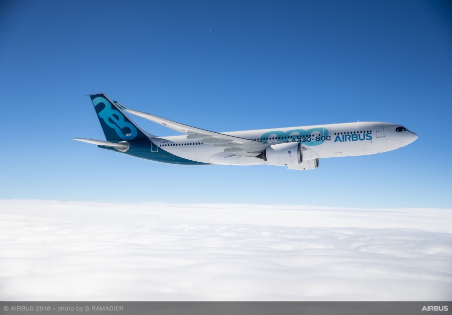 EASA zatwierdziła certyfikat niezawodności ETOPS dla A330-800 pozwalający na pokonywanie tras dalekodystansowych w odległości ponad 180 minut lotu od najbliższego lotniska awaryjnego. - Foto: Airbus