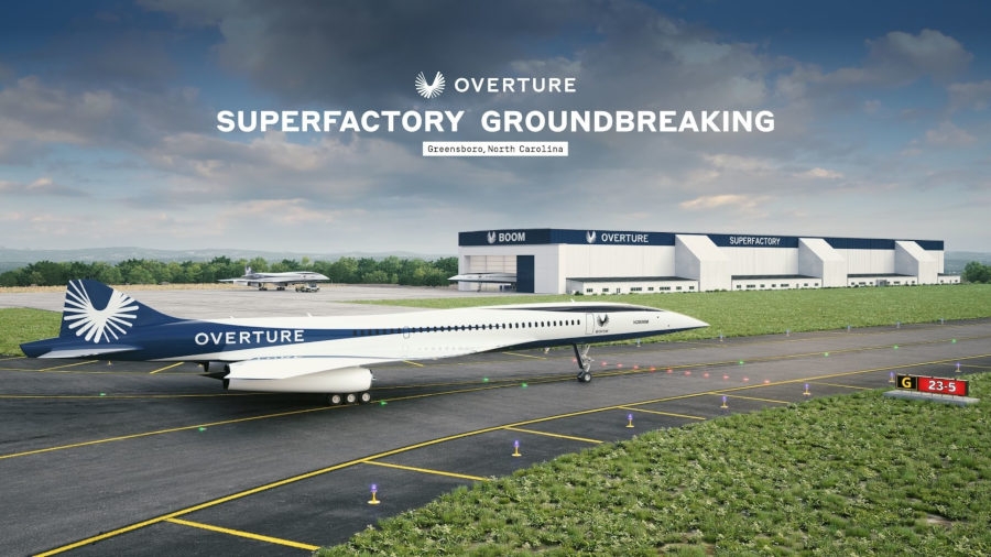 Wizja fabryki Overture wg. Boom Supersonic - Grafika: Materiały prasowe Boom