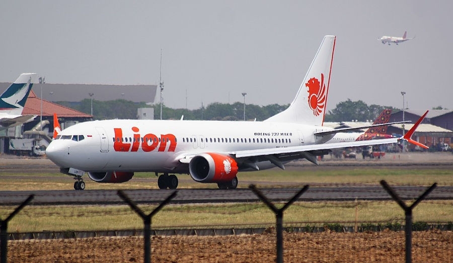 B737 MAX8 Lion Air PK-LQP, który uległ katastrofie. - Foto: PK-REN from Jakarta, Indonesia / CC BY-SA (https://creativecommons.org/licenses/by-sa/2.0)