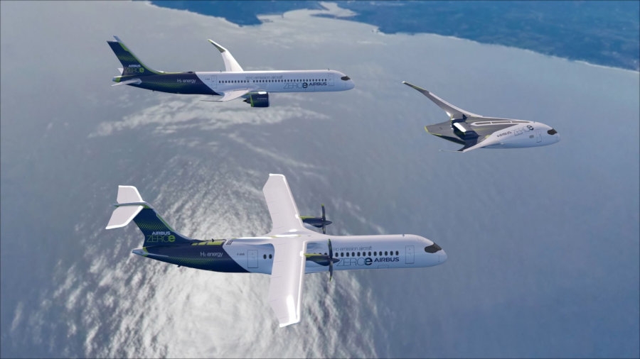 Formacja ekologicznych samolotów Airbusa. Czy tak będzie wyglądała przyszłość lotnictwa? - Foto: Airbus