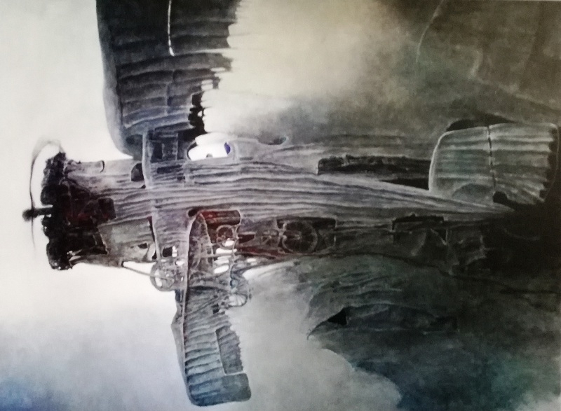 Rys. Samolot 2003 r. Autor: Zdzisław Beksiński - 