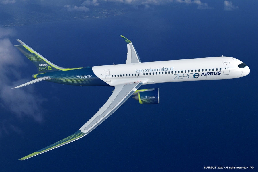Nowy koncepcyjny projekt samolotu pasażerskiego Airbus. - Grafika: Airbus